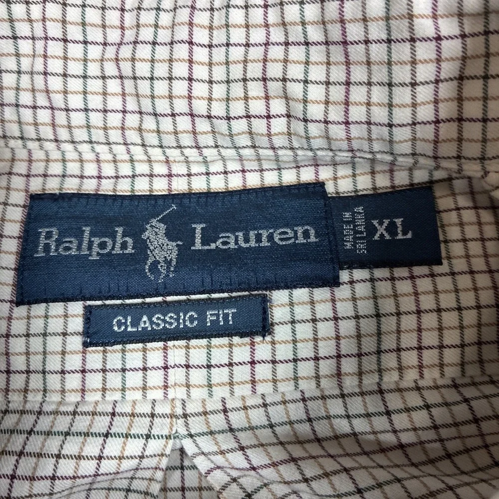 Ralph Lauren Polo Pony Men's‎ Classic Fit Button Down Long Sleeve Micro Check XL
